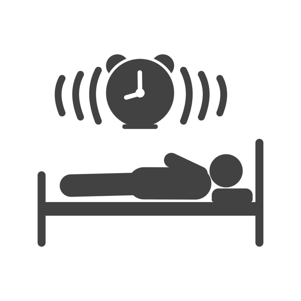 icône de glyphe noir endormi vecteur