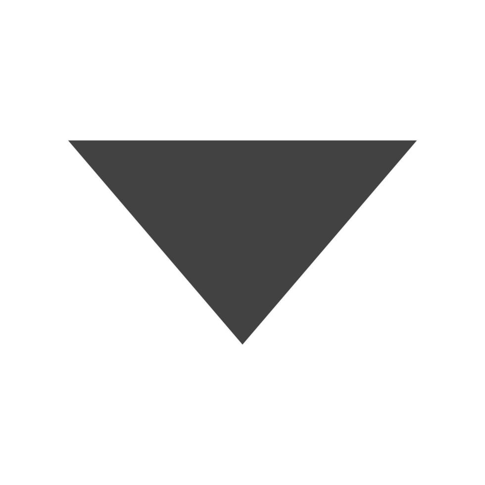 triangle flèche vers le bas glyphe icône noire vecteur