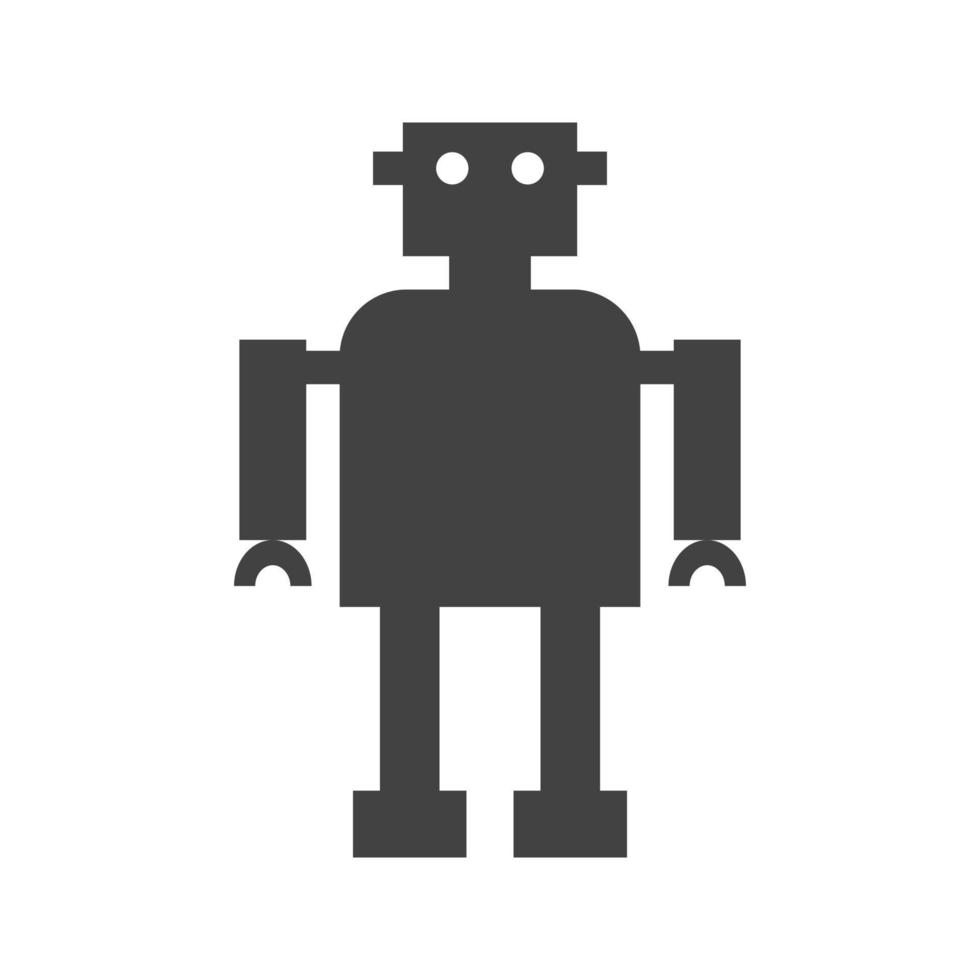 icône noire de glyphe de robotique vecteur