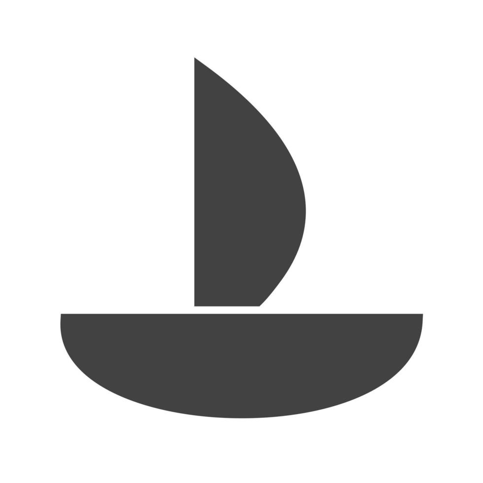 icône noire de glyphe de petit yacht vecteur