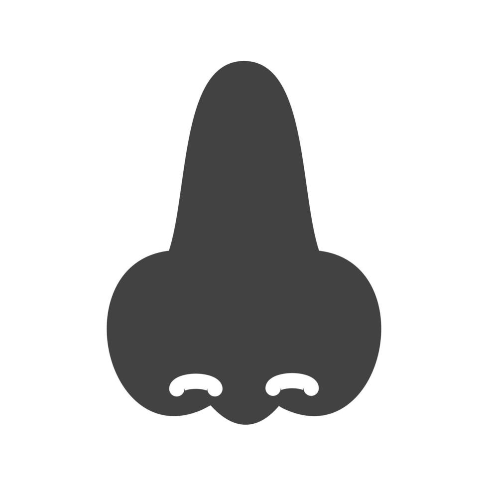 icône de glyphe de nez noir vecteur