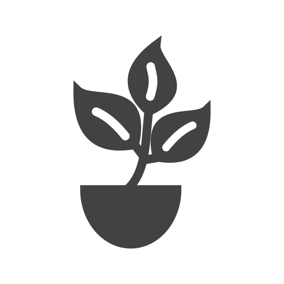 icône noire de glyphe de plante vecteur
