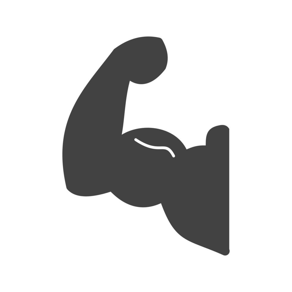 icône noire de glyphe de muscle de bras vecteur
