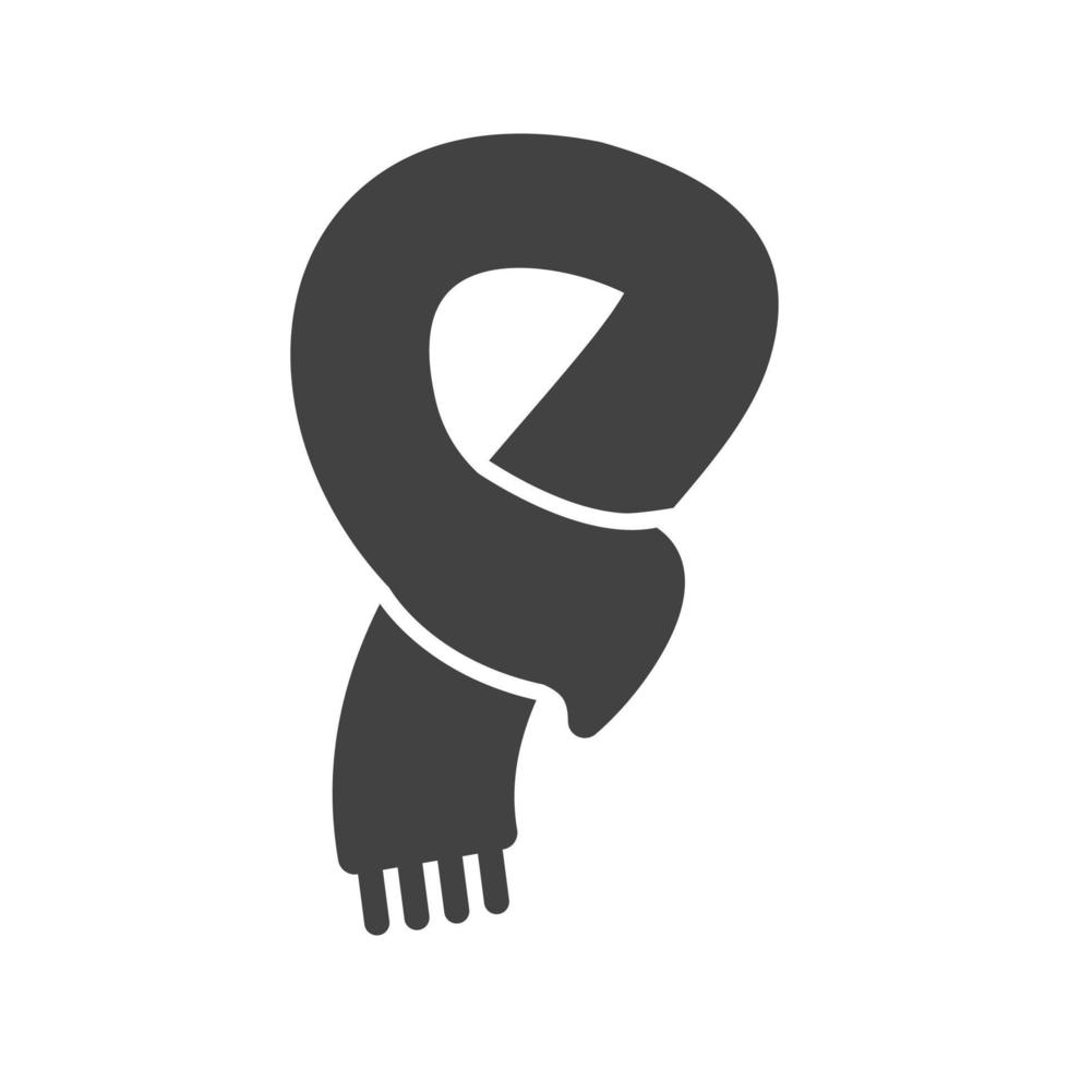 icône noire de glyphe de foulard vecteur