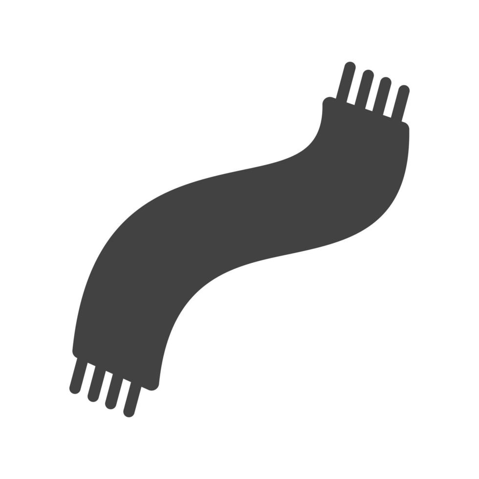 icône noire de glyphe d'écharpe chaude vecteur
