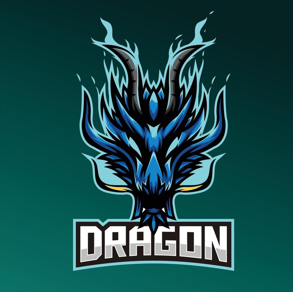 conception de vecteur de logo de jeu esport mascotte dragon