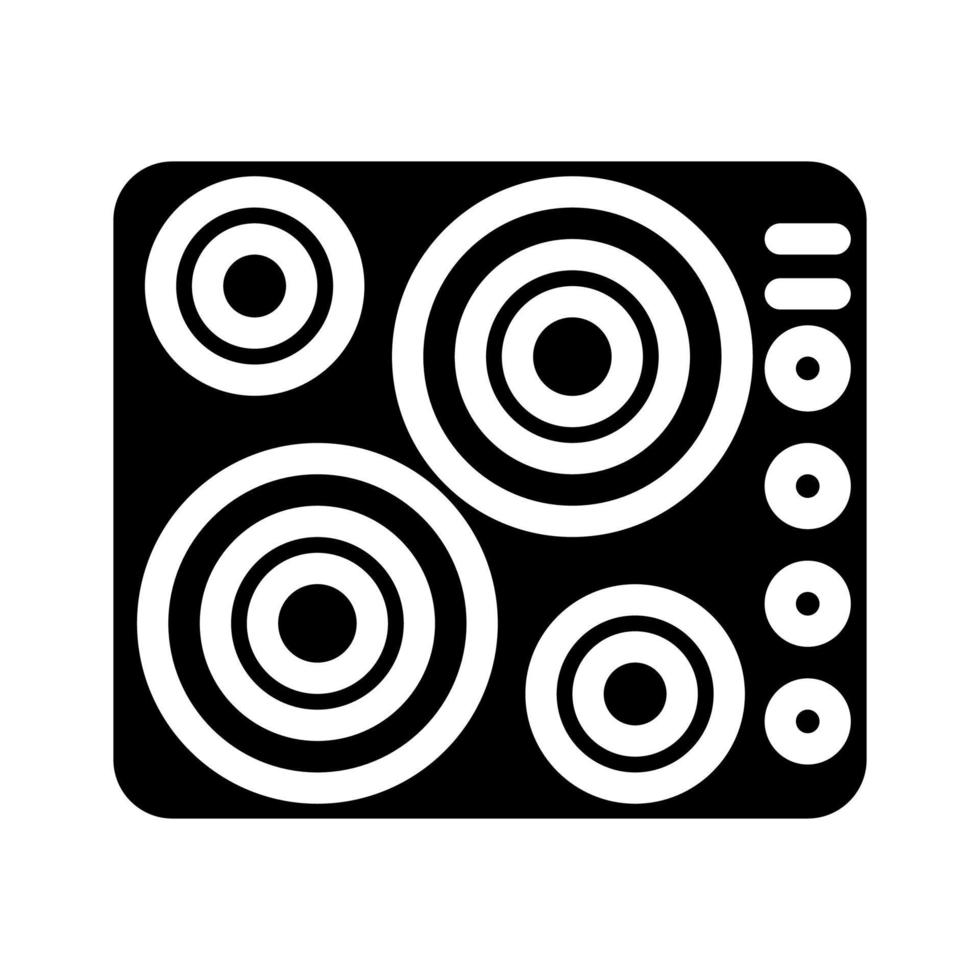 illustration vectorielle d'icône de glyphe de table de cuisson électrique vecteur