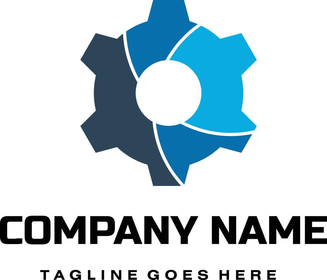 illustration vectorielle logo emblème engrenage symbole de l'entreprise isolé sur fond blanc vecteur