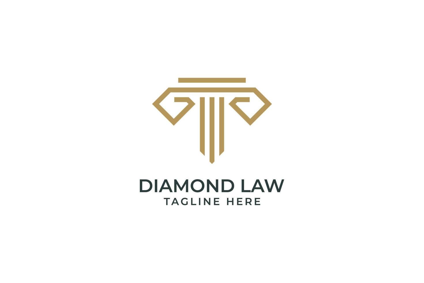 modèle de vecteur de conception de logo de cabinet d'avocats de diamant
