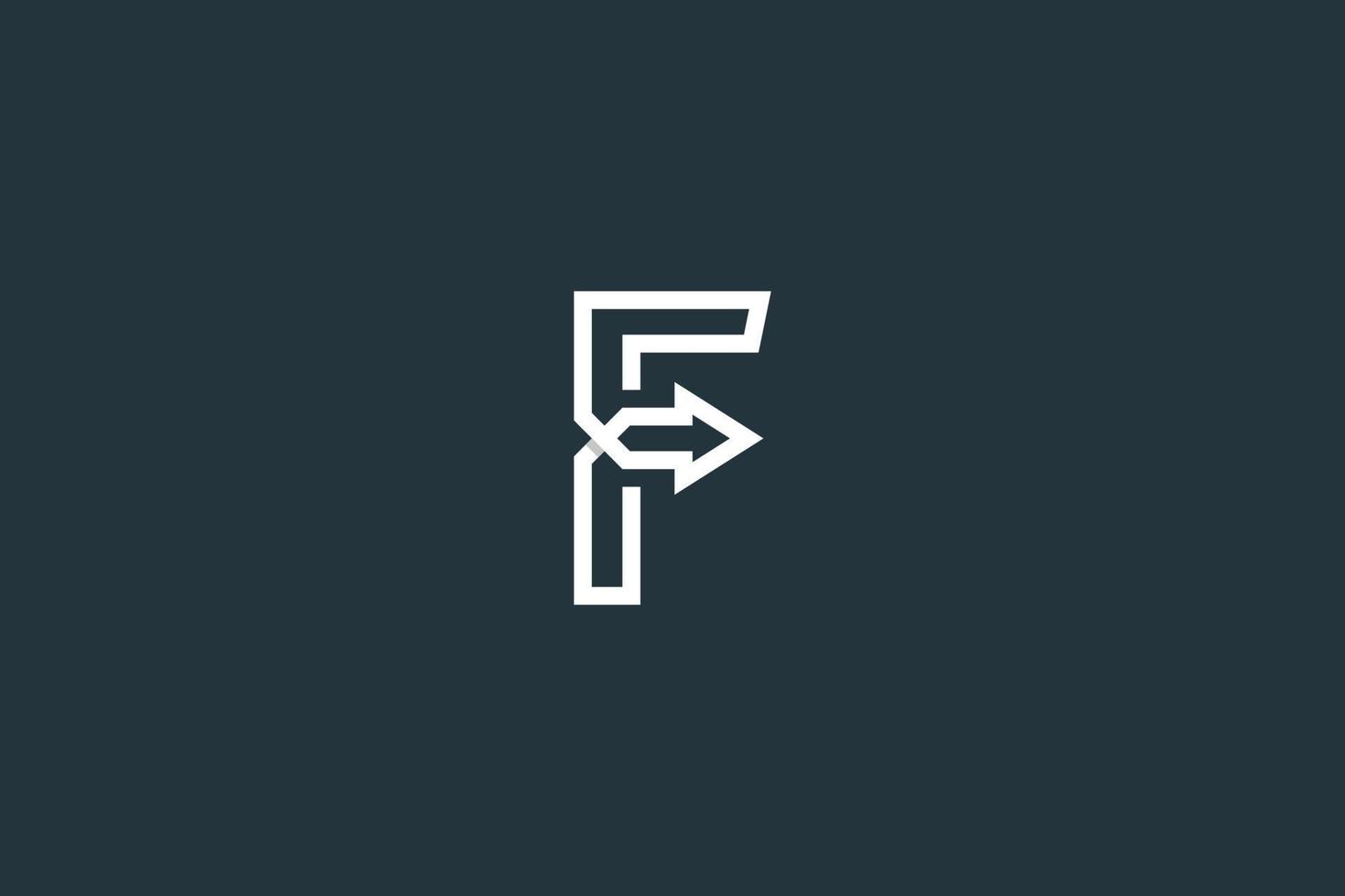 modèle de vecteur de conception de logo flèche lettre initiale f