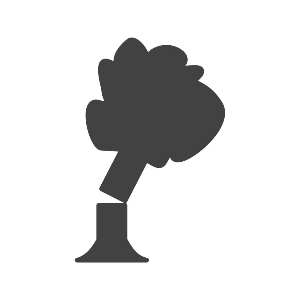 arbre tombant glyphe icône noire vecteur