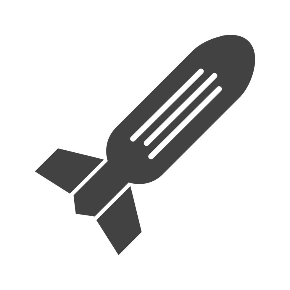 icône noire de glyphe de missile vecteur