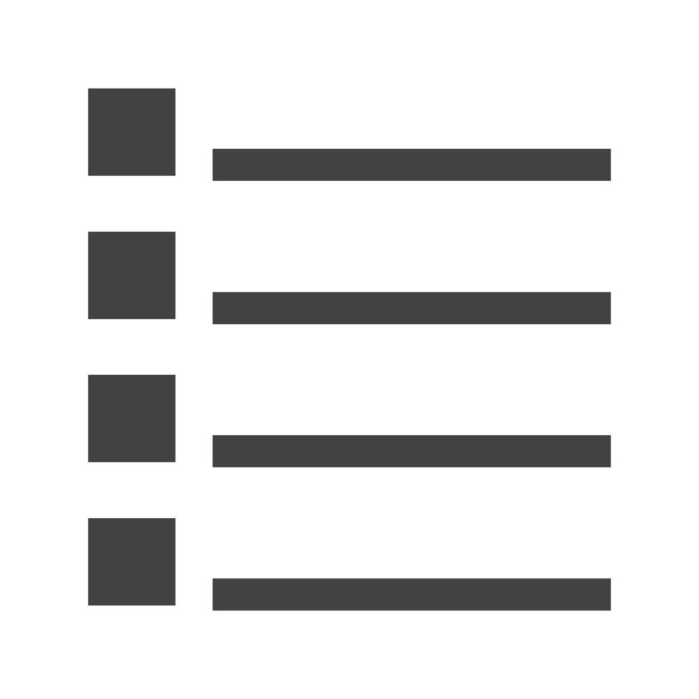liste glyphe icône noire vecteur