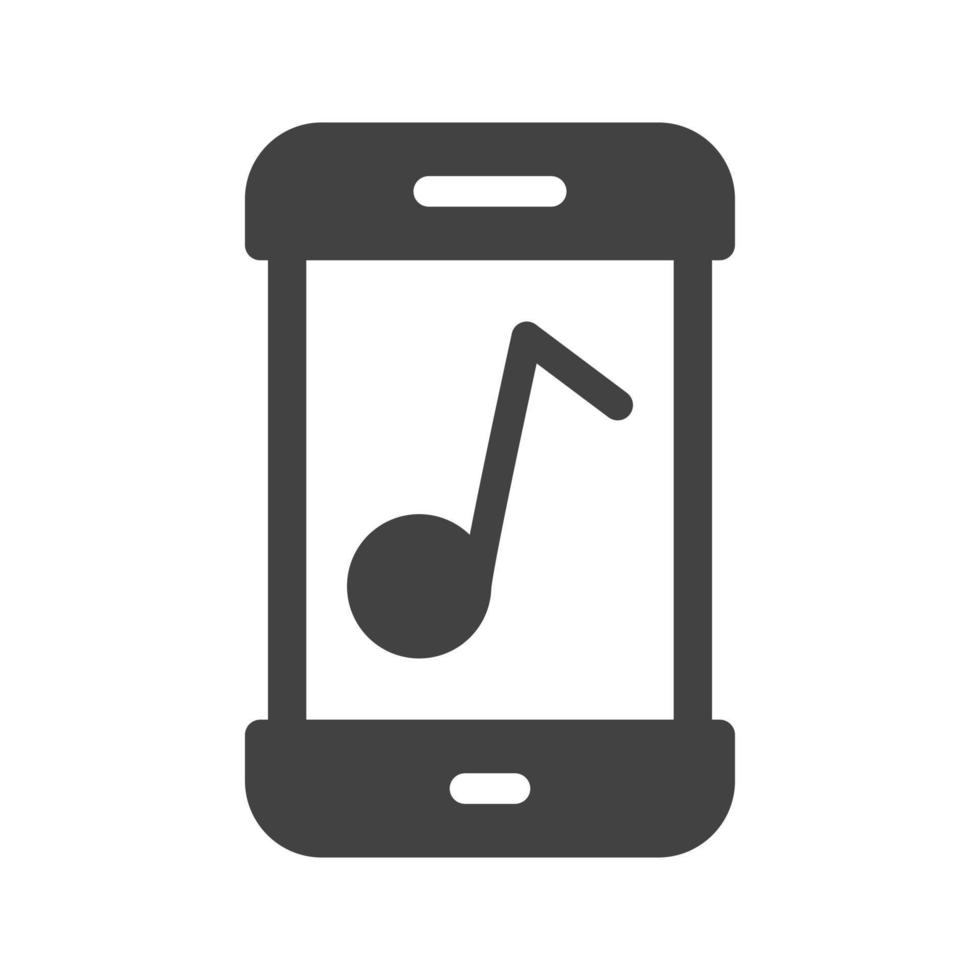 icône noire de glyphe d'application de musique vecteur