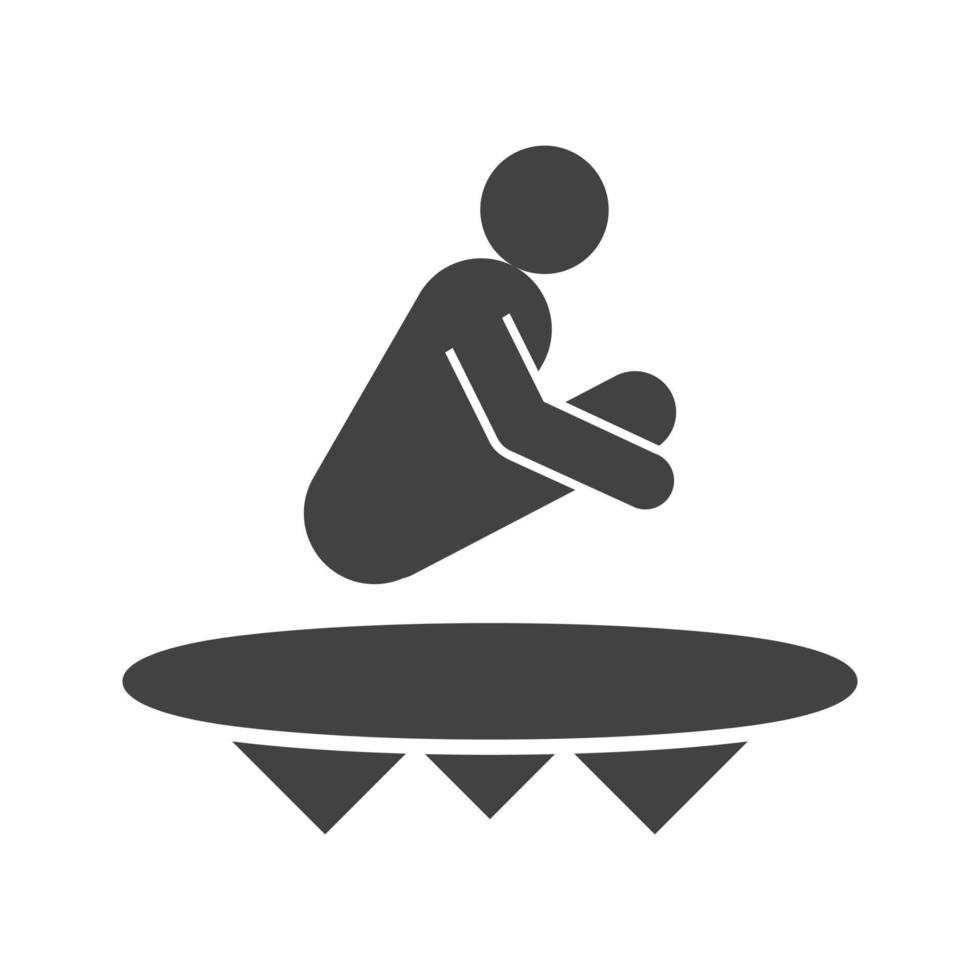 icône noire de glyphe de trampoline vecteur