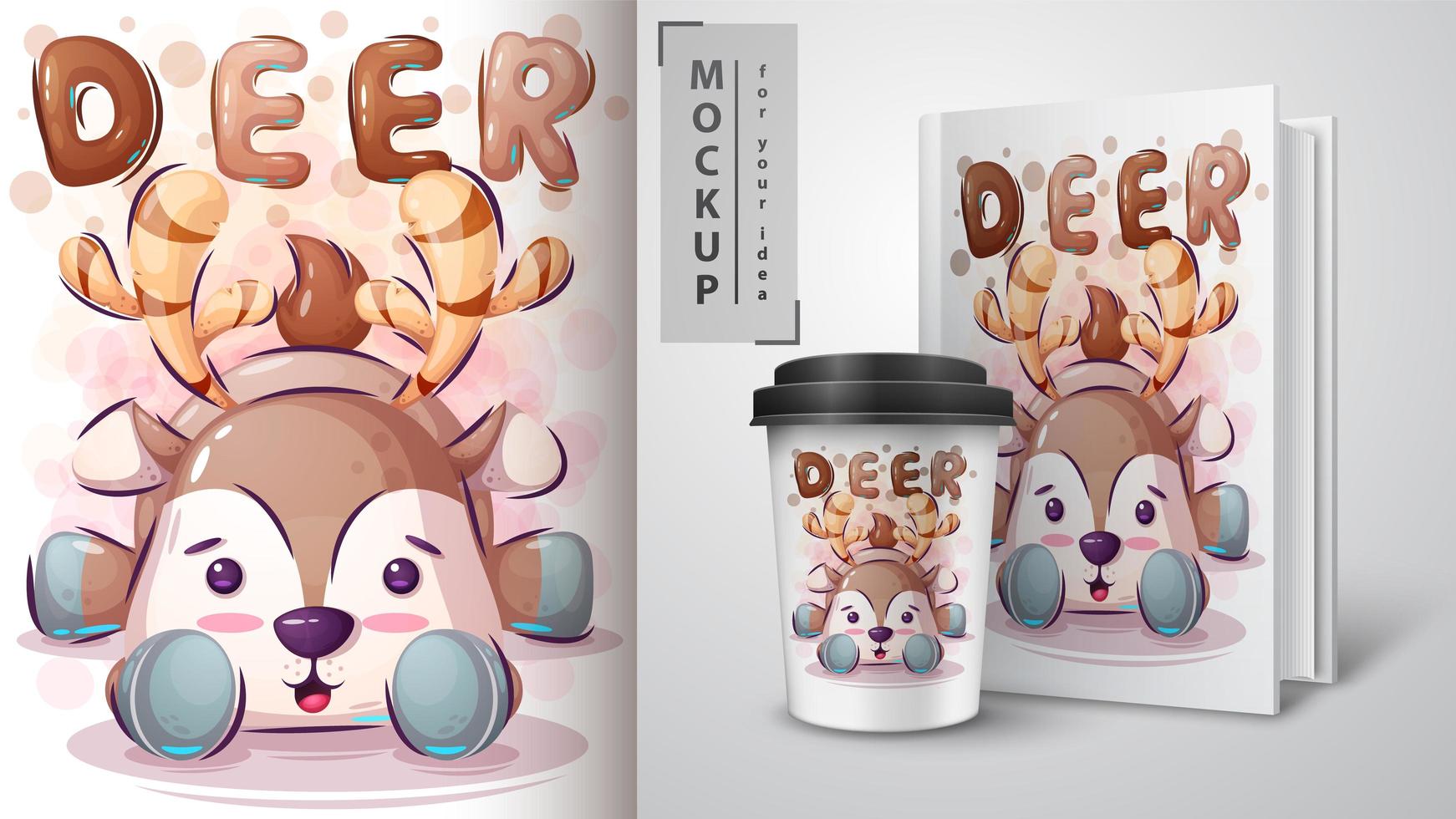 teddy dear poster et merchandising vecteur