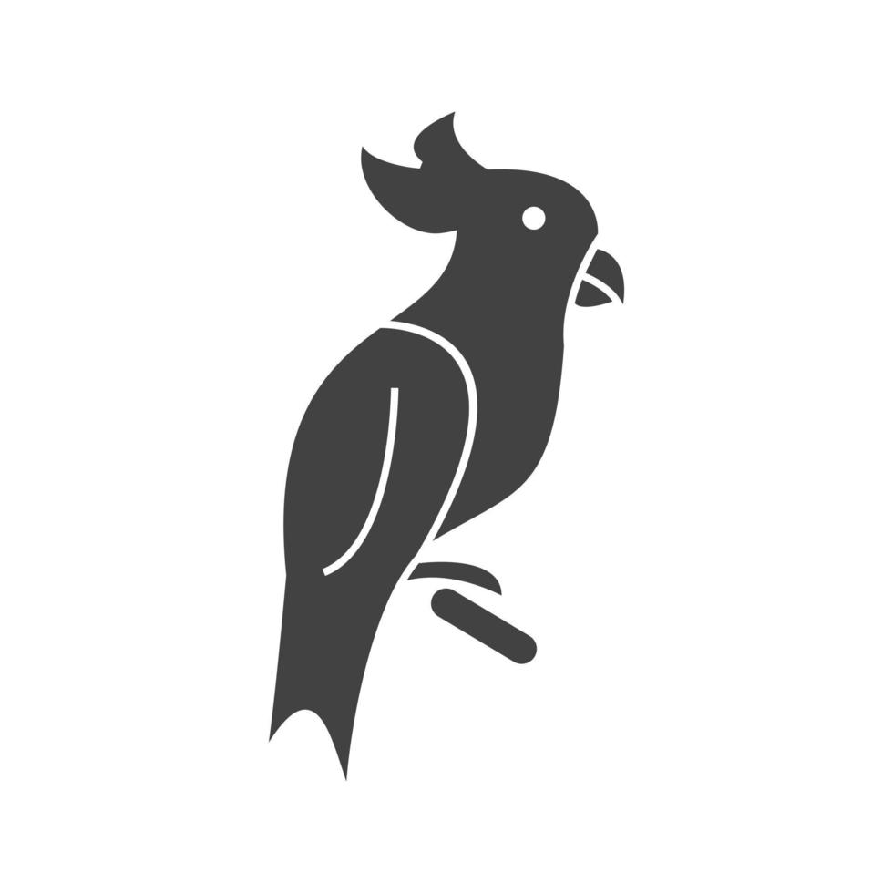 icône noire de glyphe de perroquet vecteur