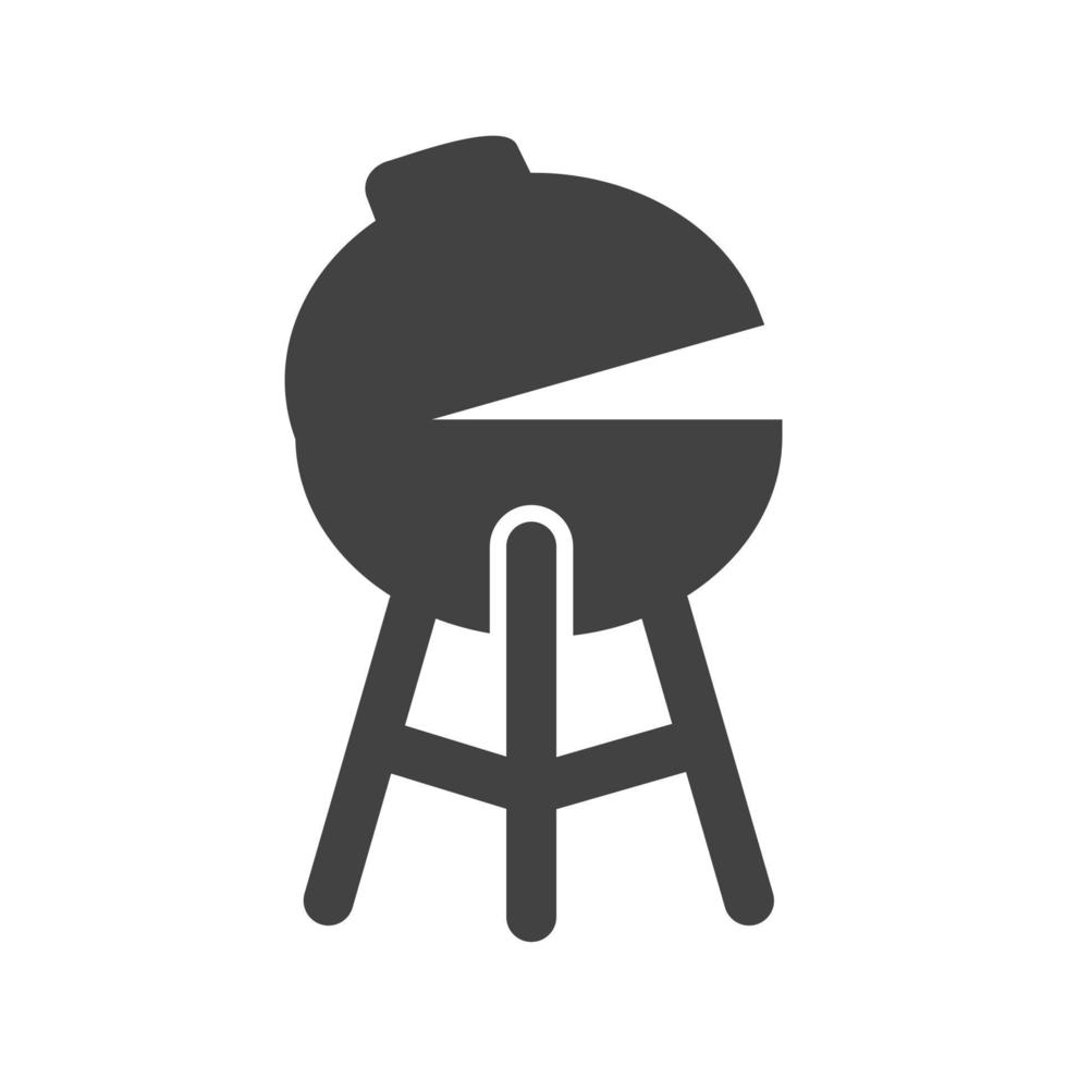 icône noire de glyphe de barbecue vecteur