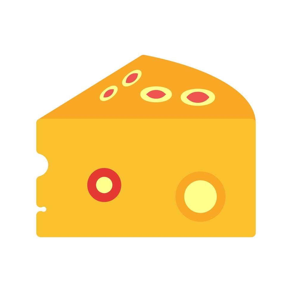 icône plate multicolore de fromage vecteur
