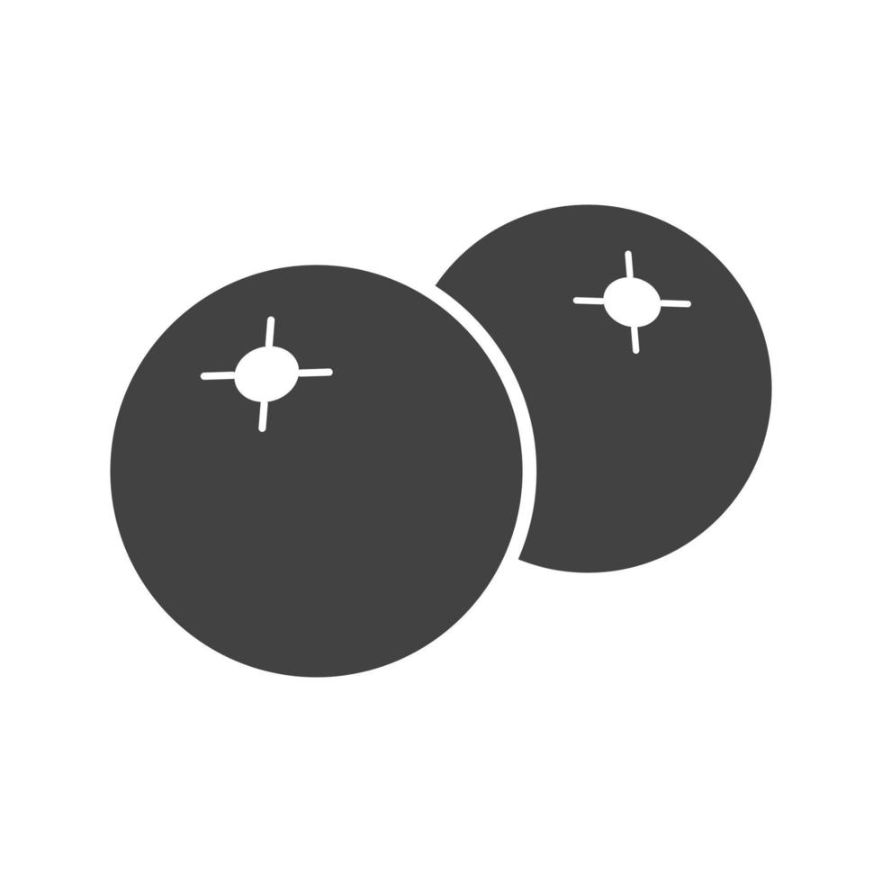 icône noire de glyphe de canneberges vecteur