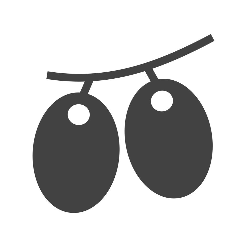 icône noire de glyphe d'olives vecteur