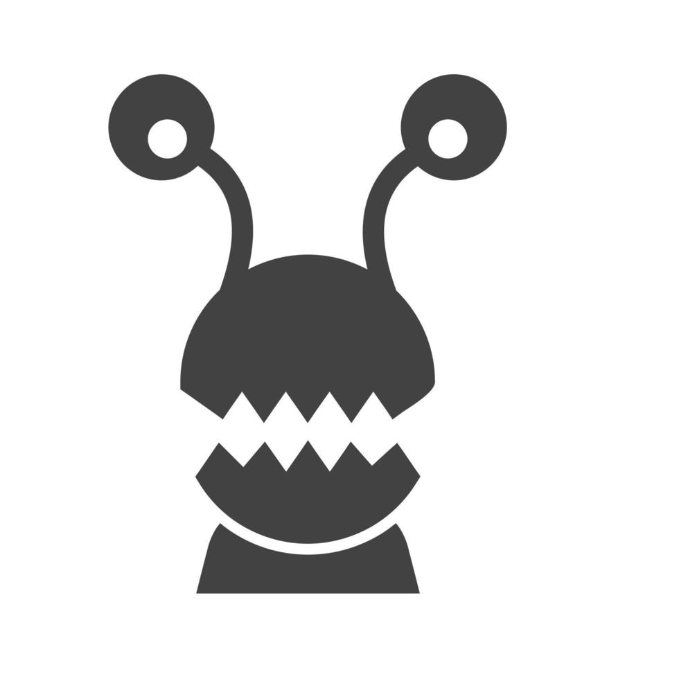 icône noire de glyphe de monstre vecteur