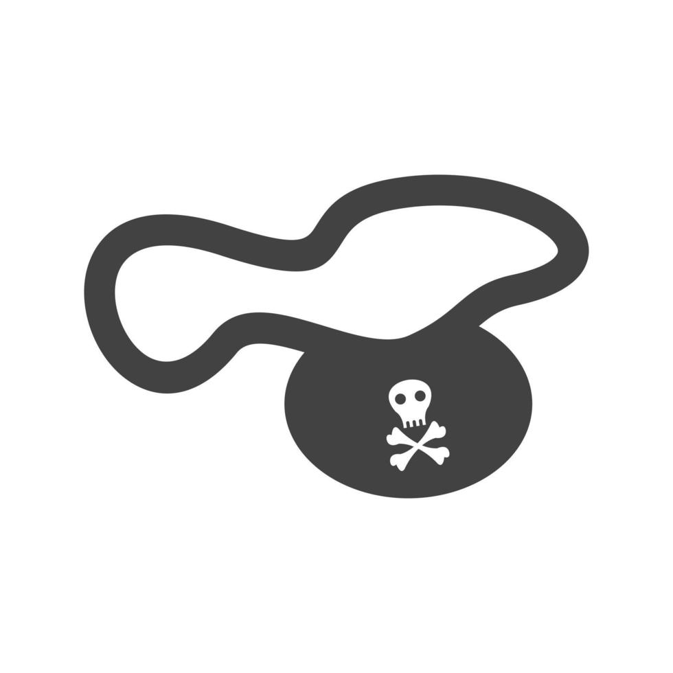 icône noire de glyphe de collier de pirate vecteur