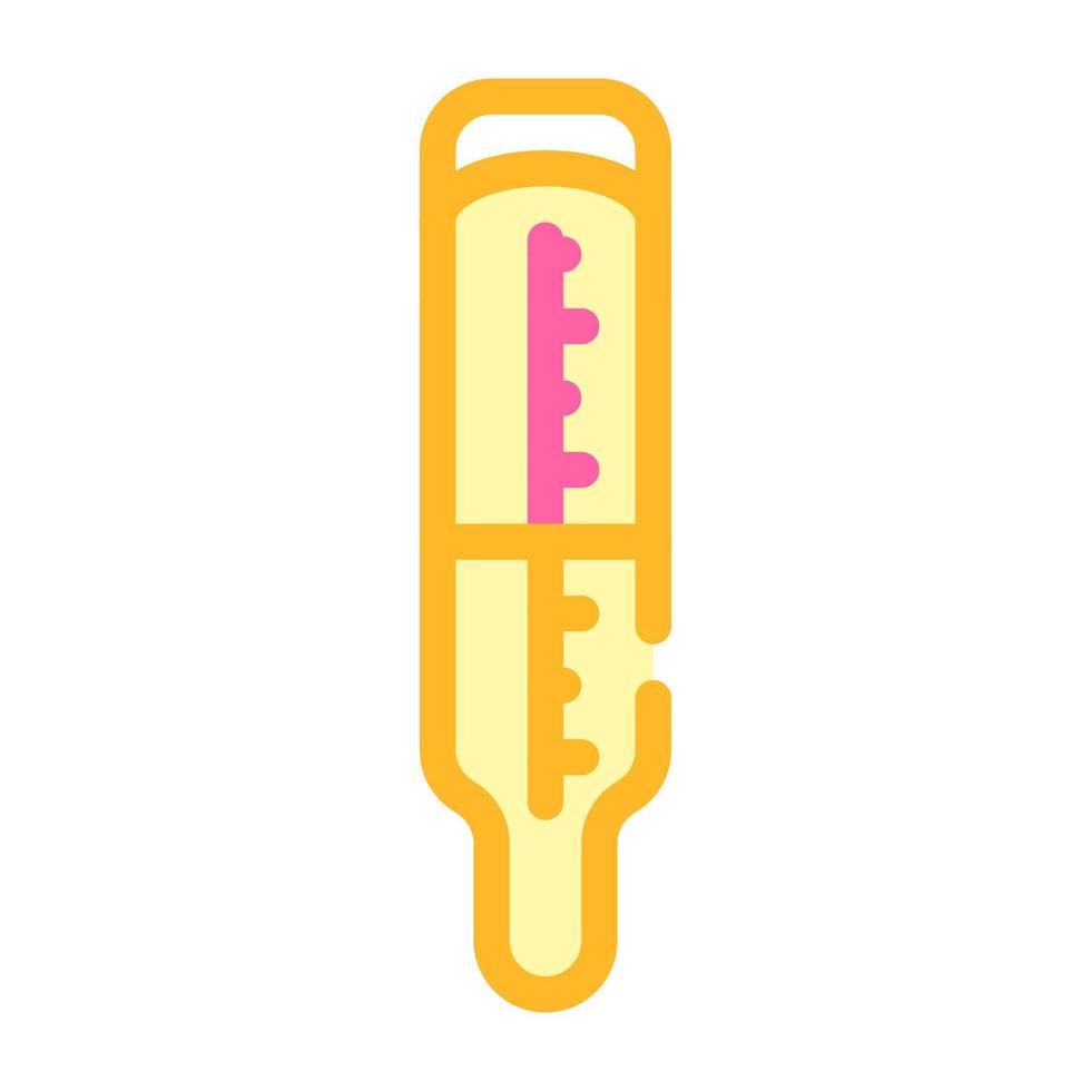 illustration vectorielle d'icône de couleur de thermomètre à mercure médical vecteur