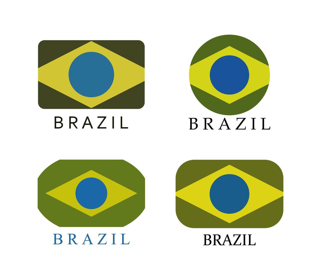 ensemble de drapeaux du Brésil vecteur
