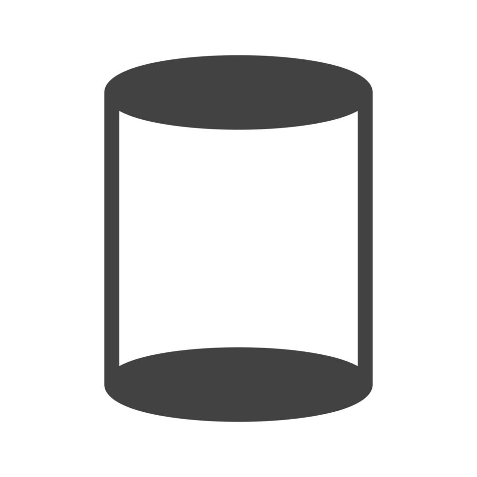 icône noire de glyphe de cylindre vecteur