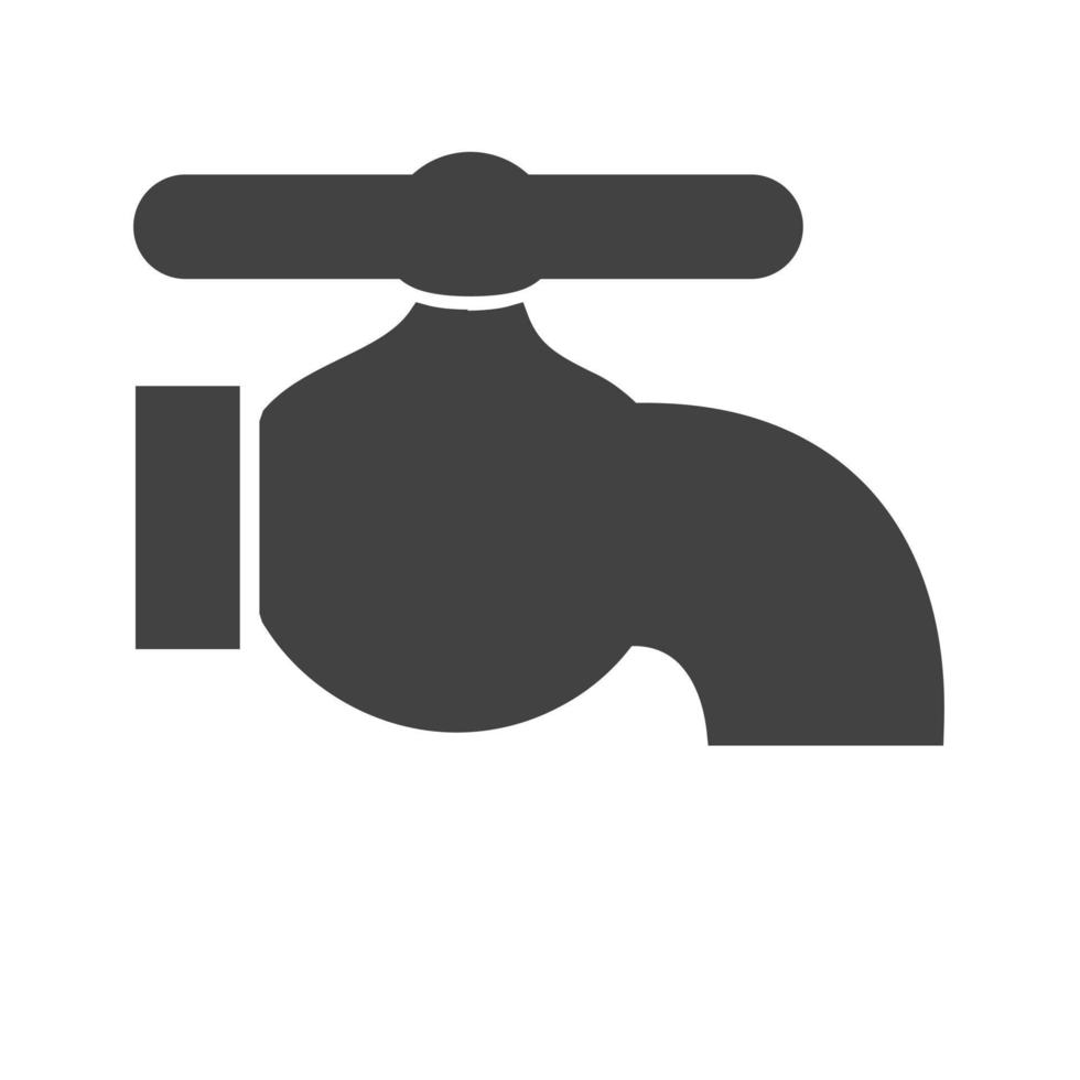 icône noire de glyphe de robinet d'eau vecteur