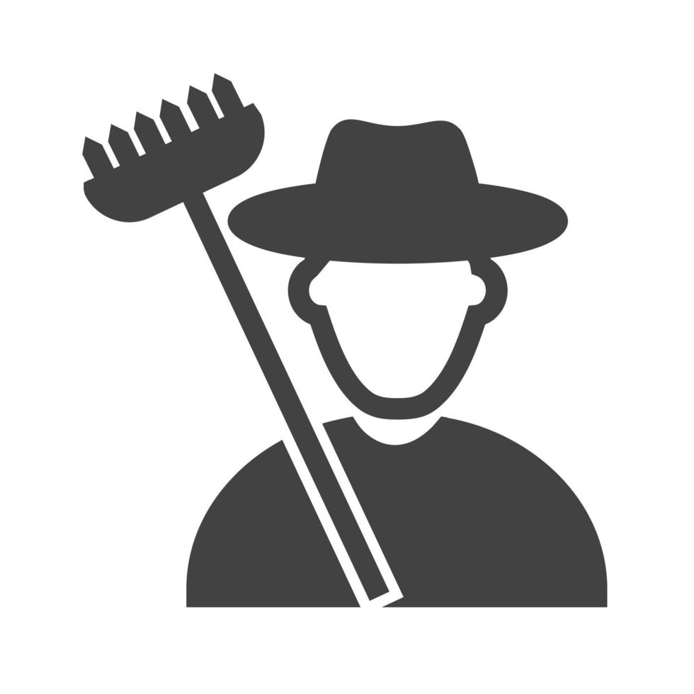 icône noire de glyphe de fermier vecteur