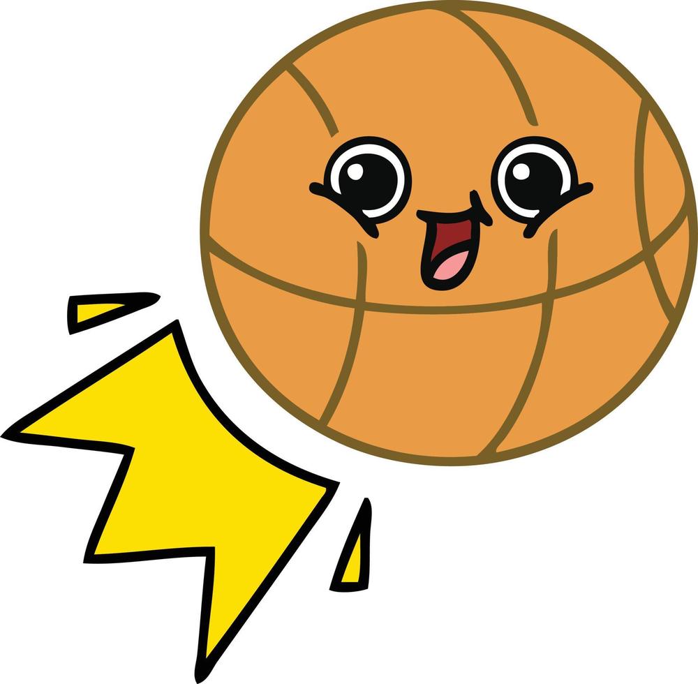 basket-ball de dessin animé mignon vecteur