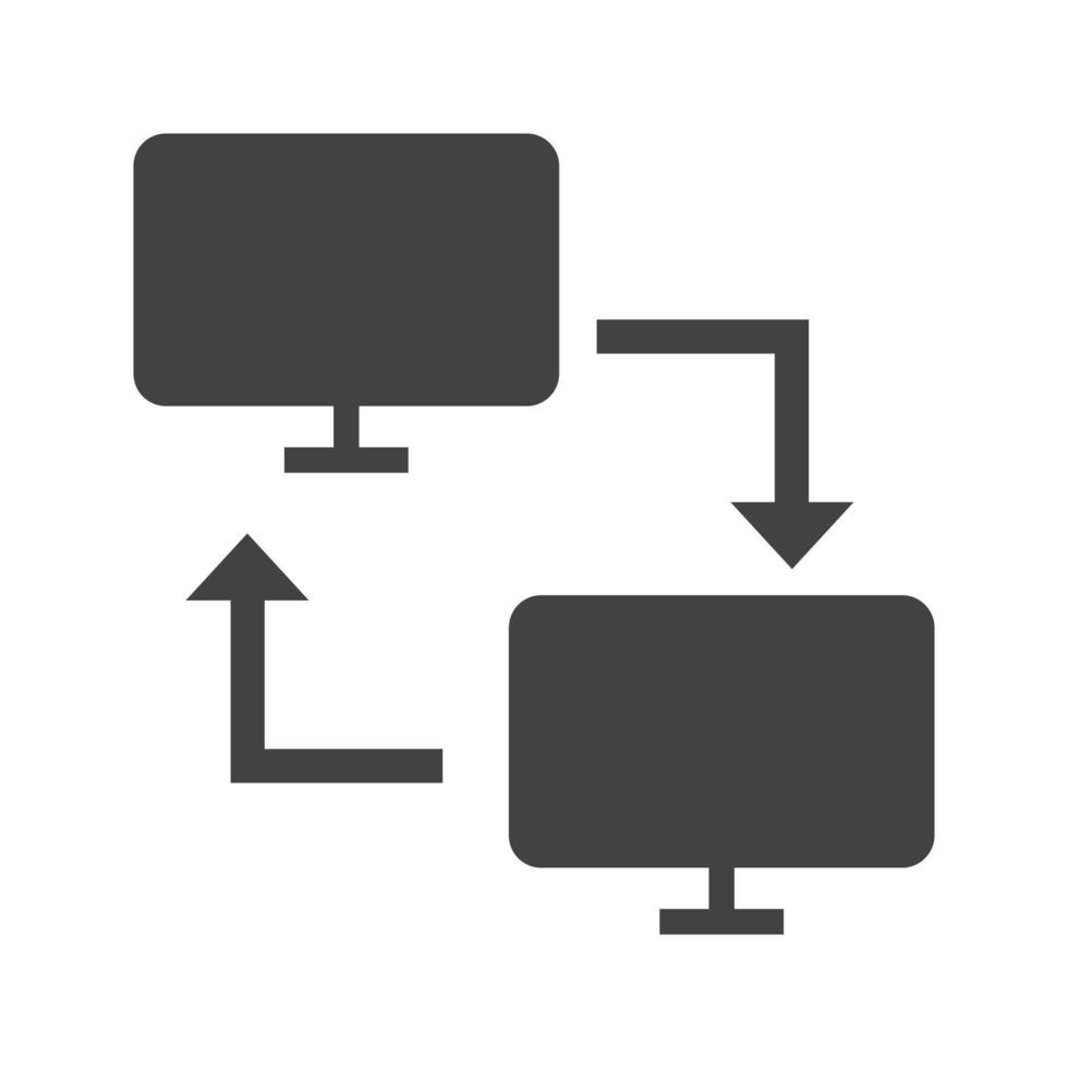 icône noire de glyphe de systèmes de partage vecteur