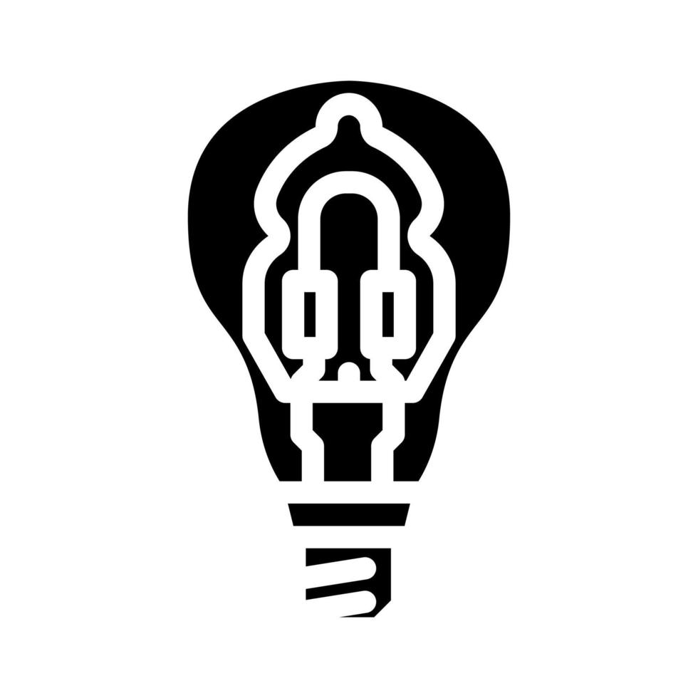 illustration vectorielle d'icône de glyphe d'ampoule halogène vecteur