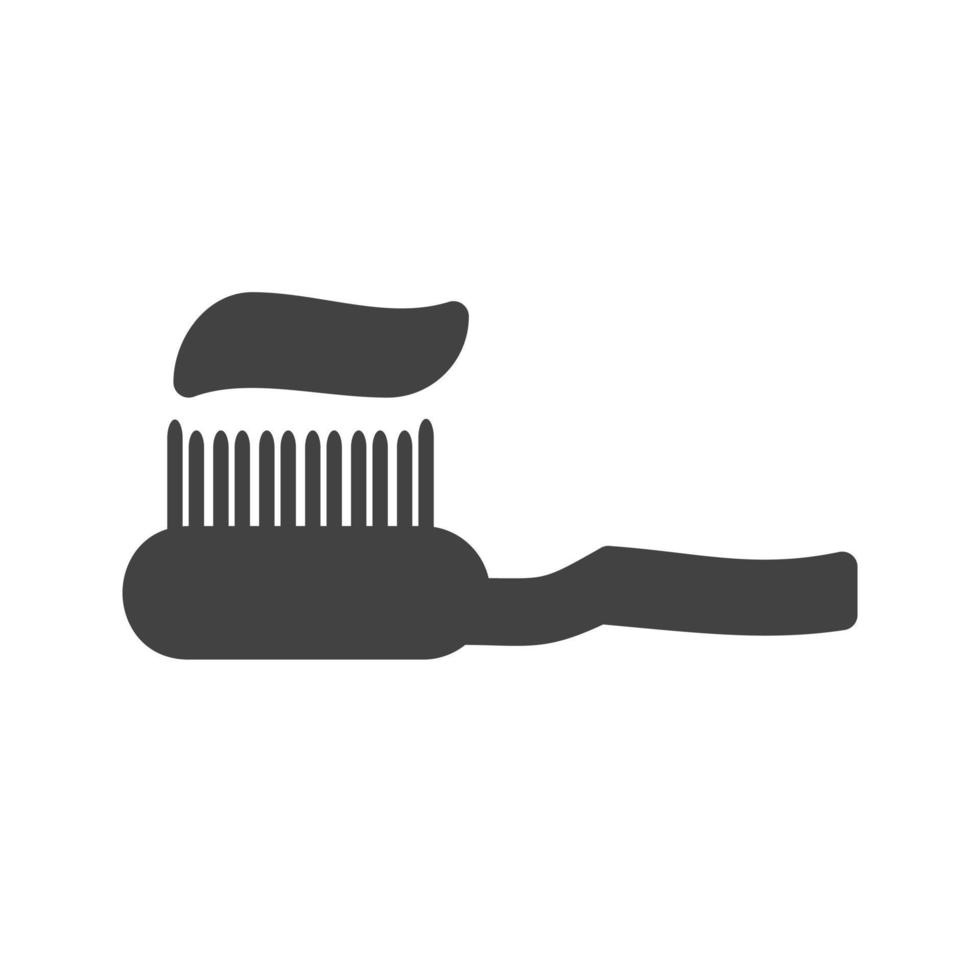 icône noire de glyphe de brosse à dents vecteur