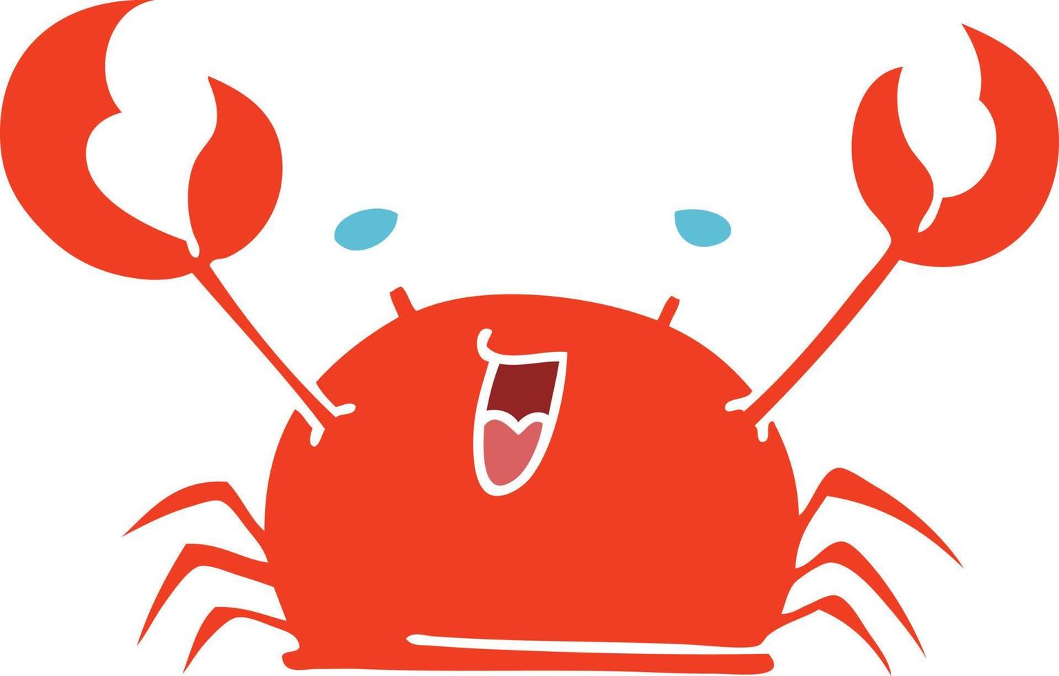 crabe heureux de dessin animé dessiné à la main excentrique vecteur