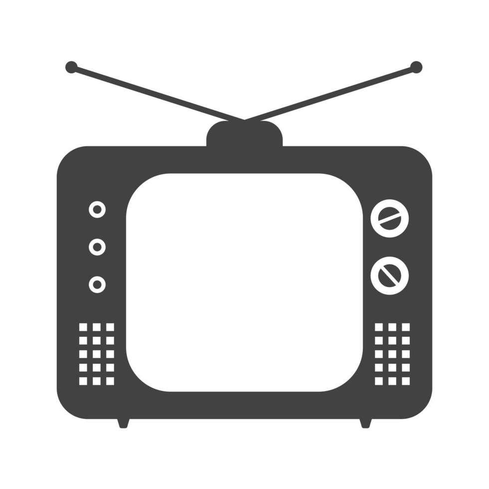 icône noire de glyphe de téléviseur vecteur
