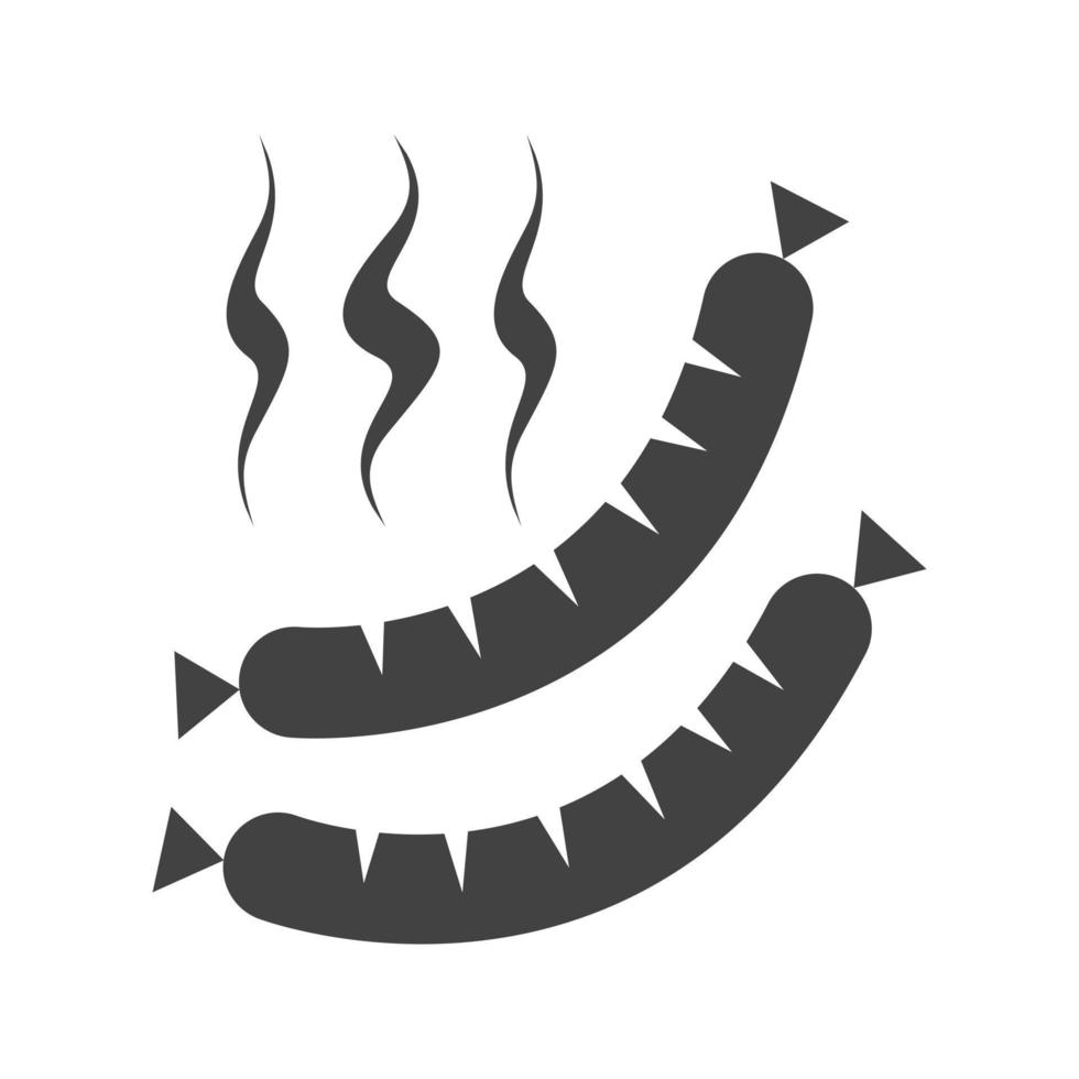 icône noire de glyphe de saucisse chaude vecteur