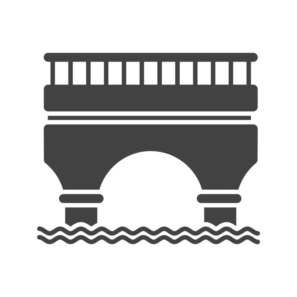 icône noire de glyphe de pont vecteur