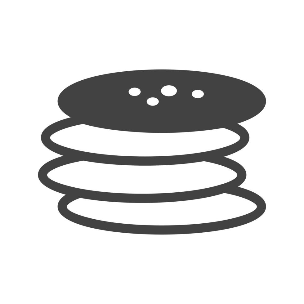 icône noire de glyphe de crêpes vecteur