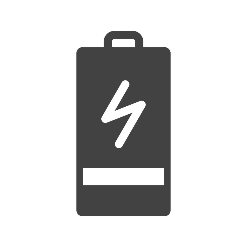 icône noire de glyphe de batterie en charge vecteur