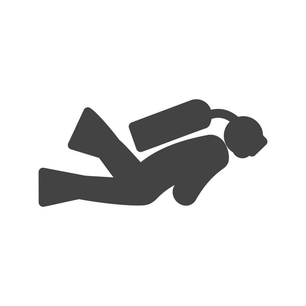 icône noire de glyphe de plongeur vecteur