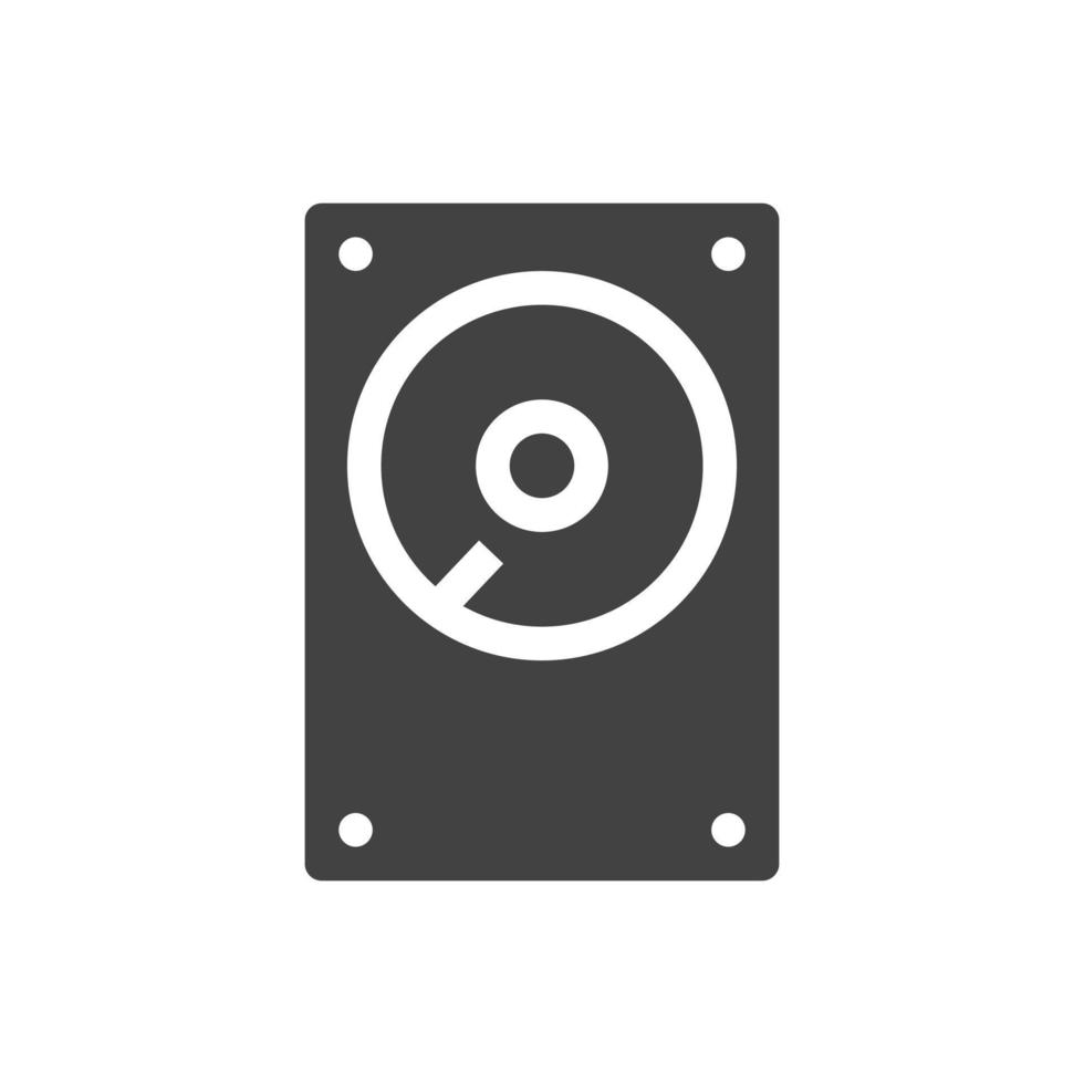 icône noire de glyphe de disque dur vecteur