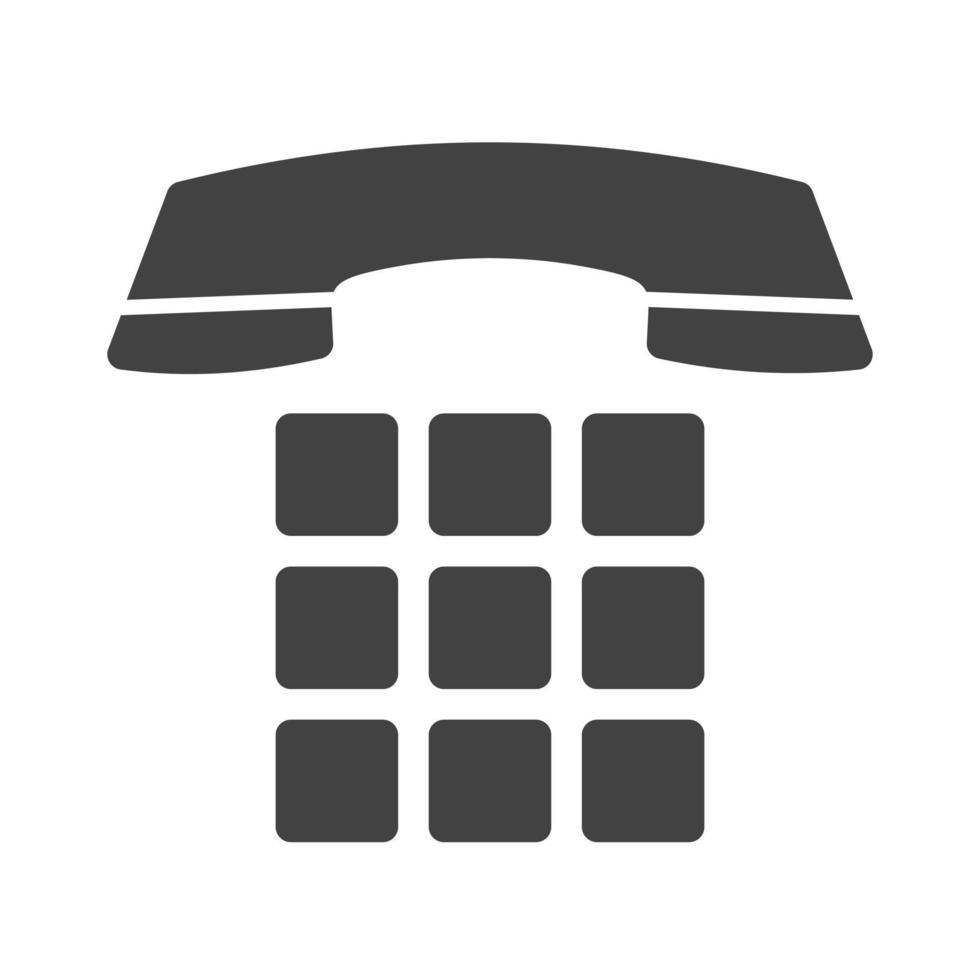 icône noire de glyphe de téléphone à cadran vecteur