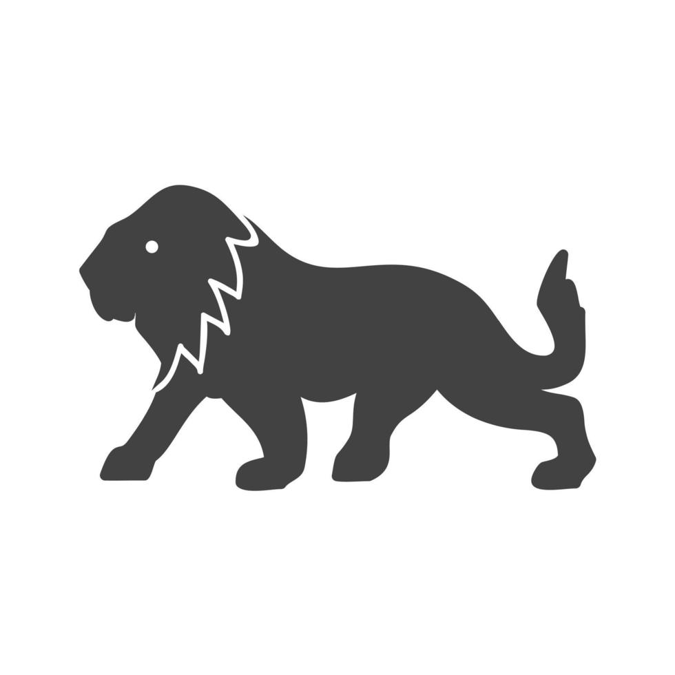 icône noire de glyphe de lion vecteur