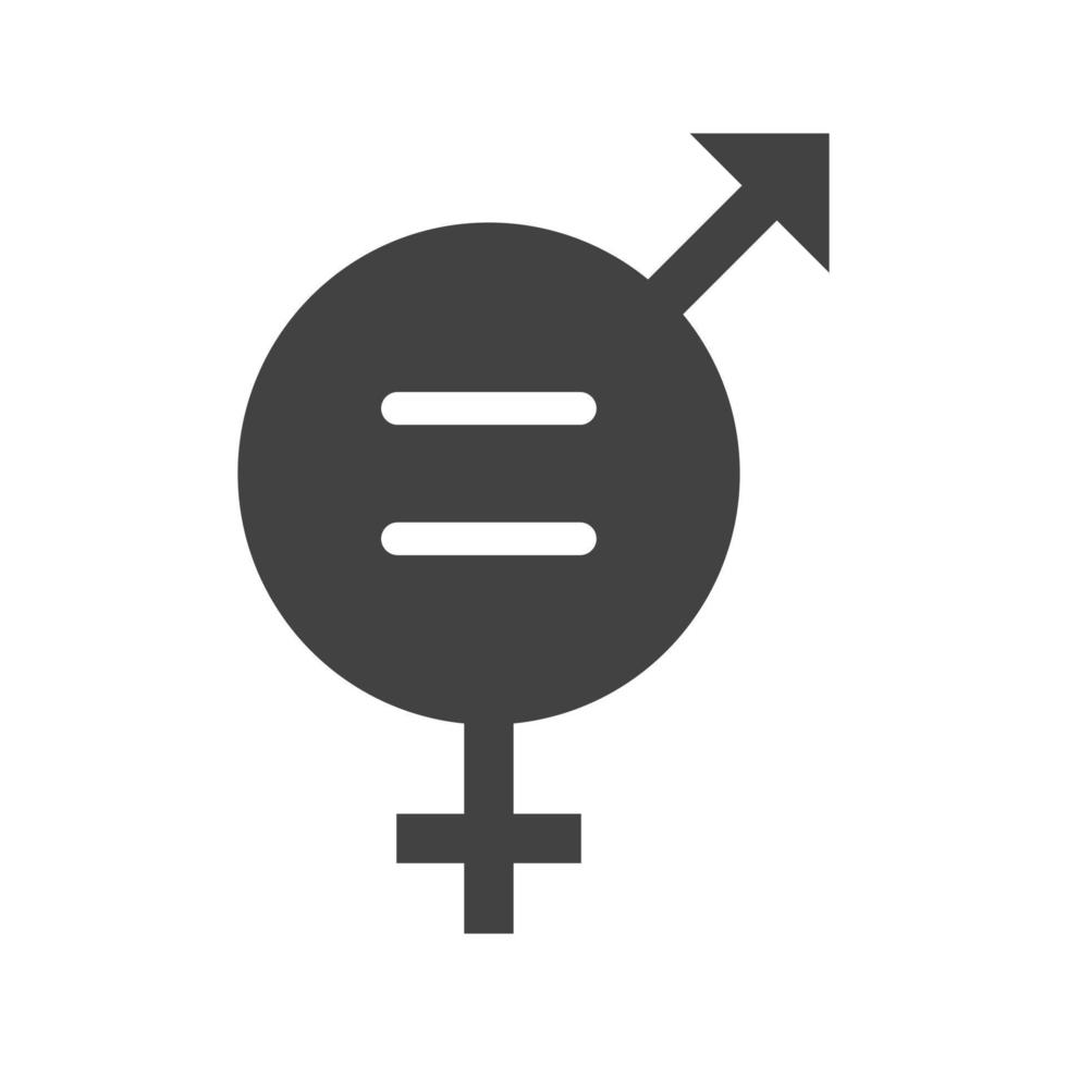 icône noire de glyphe d'égalité des sexes vecteur