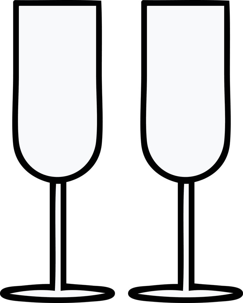 flûtes à champagne dessin animé mignon vecteur