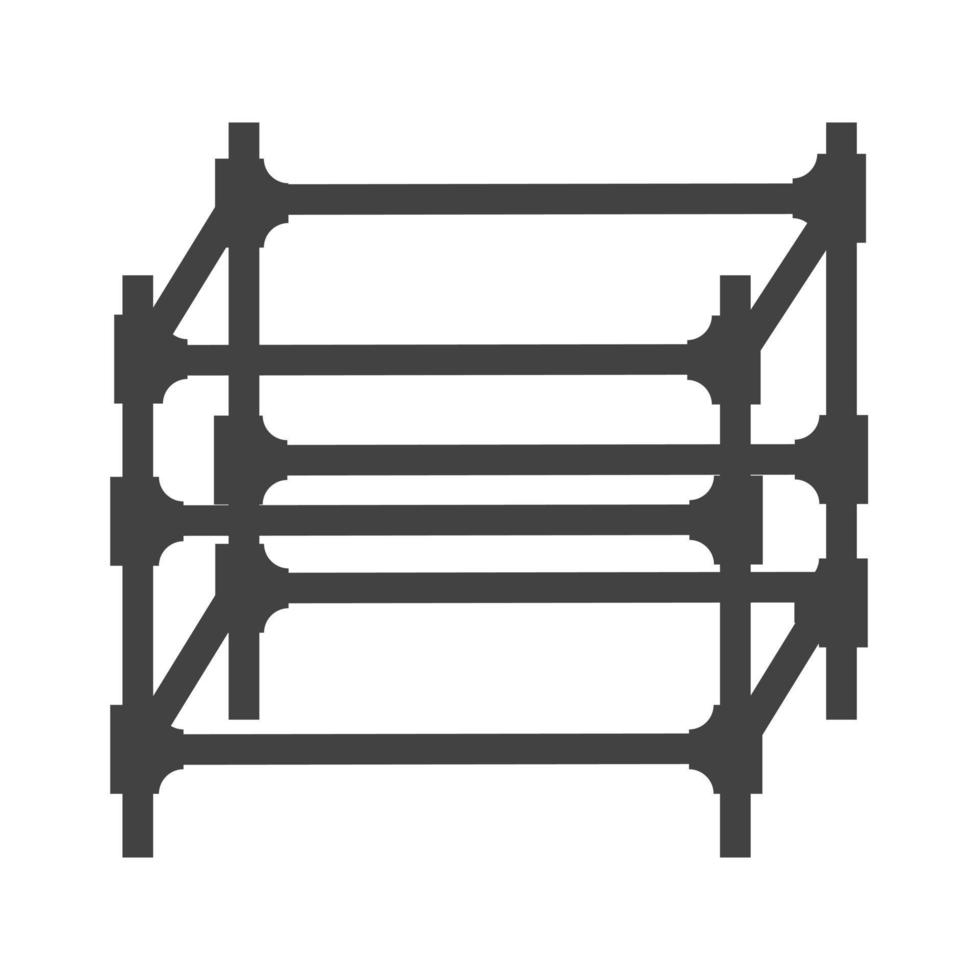 icône noire de glyphe d'échafaudage vecteur