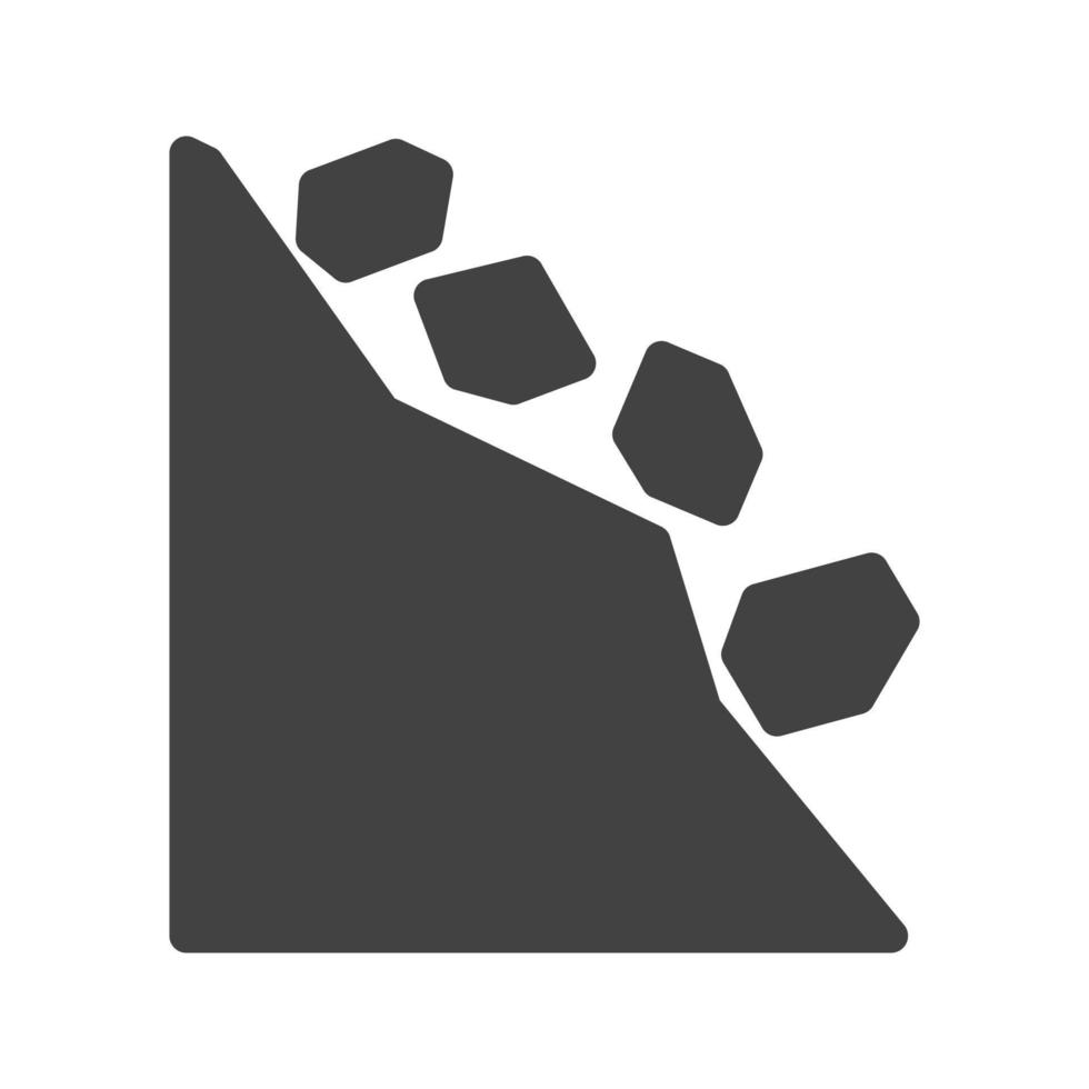 icône noire de glyphe de glissement de terrain vecteur